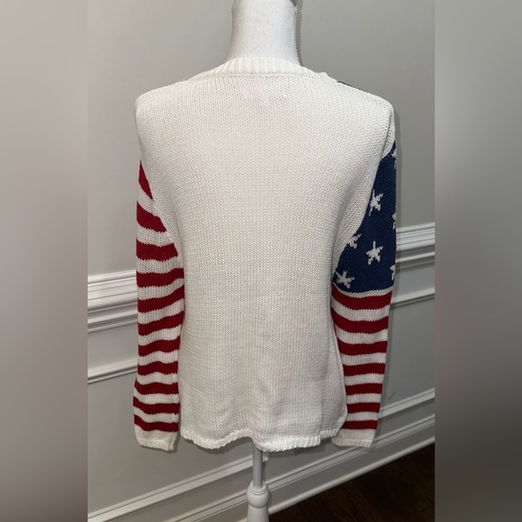 Grayson Threads American Flag 🇺🇸 Americana Knit Cotton Blend Sweater Sz S - Picture 6 of 9